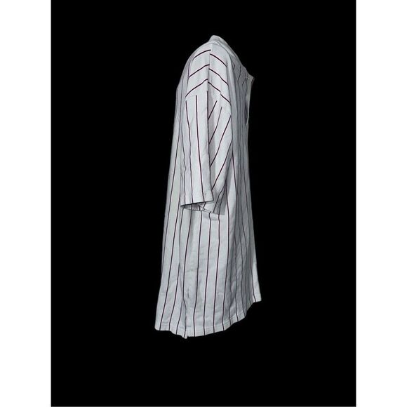 Vintage Logo Athletic  PHILIES Shirt Jersey Striped Vintage Ivory Jersey Size la - Picture 7 of 11